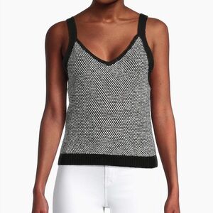 Lilly Pulitzer Black Safari Tweed Knit Cormac Sweater Tank Top Size Large
